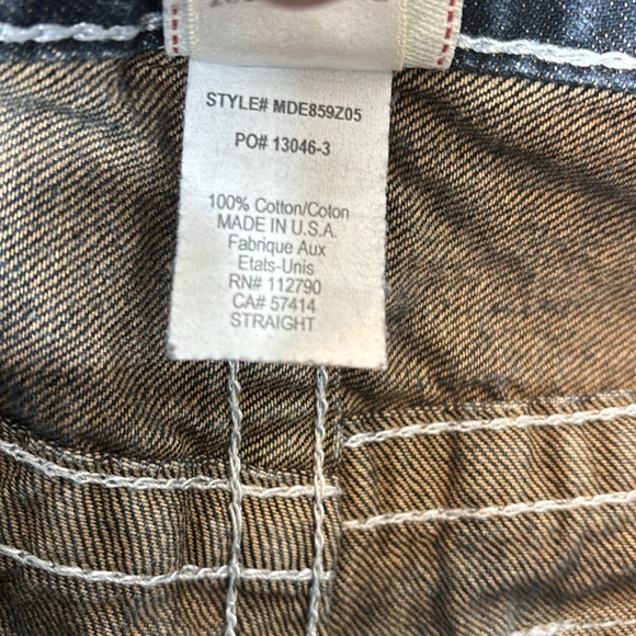 True Religion Classic Denim Straight Distressed Jeans style # MDE859Z05 - Picture 10 of 14